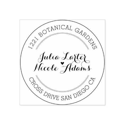 Lila Orange Boho Wildblume Foliage Hochzeit Gummistempel (Prägung)