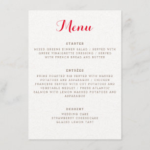 Lila Orange Boho Wildblume Foliage Hochzeit Menükarte