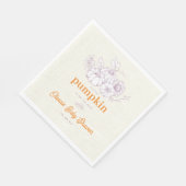 Lila Orange Burlap Little Pumpkin Baby Dusche Serviette (Ecke)