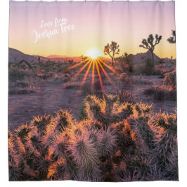Lila Orange Cholla Cactus Joshua Tree Sunset Art Duschvorhang