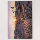 Lila Orange Cholla Cactus Joshua Tree Sunset Art Puzzle (Vertikal)