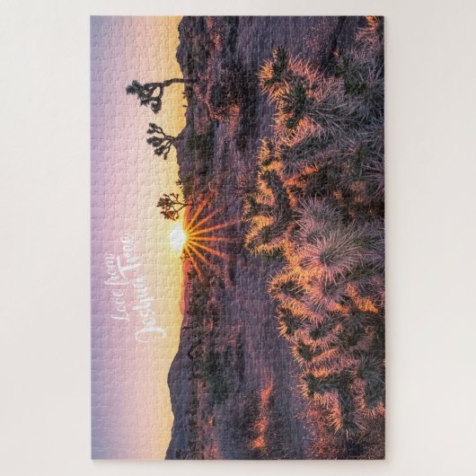 Lila Orange Cholla Cactus Joshua Tree Sunset Art Puzzle (Vertikal)