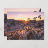 Lila & Orange Cholla Cactus Joshua Tree Sunset Postkarte (Vorne/Hinten)