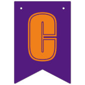 Lila Orange Class of 2024 Foto Graduation Party Wimpelkette (Zweite Fahne)