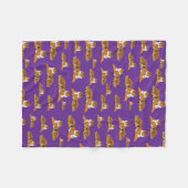 Lila Orange Dschungel Tiger Tier Muster Fleecedecke (Vorderseite (Horizontal))
