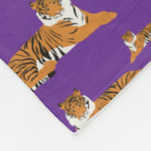 Lila Orange Dschungel Tiger Tier Muster Fleecedecke (Ecke)
