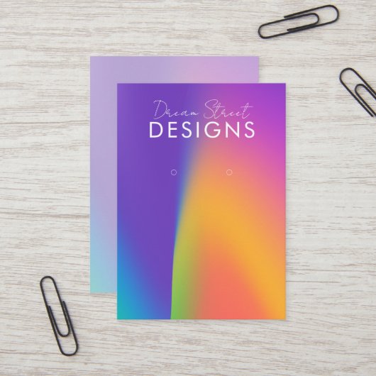 Lila Orange Earring-Display-Karte Visitenkarte (Vorderseite/Rückseite Beispiel)