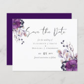 Lila Orange Floral Wedding Rett Dates (Vorne/Hinten)