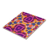Lila Orange Funky Cool Kaleidoscope Mosaik Fliese (Seite)