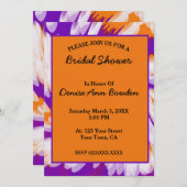 Lila Orange Gefärbte Krawatte Swirl Brautparty Einladung (Vorne/Hinten)