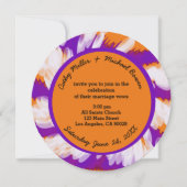Lila Orange Gefärbte Krawatte Swirl Wedding Einladung (Vorderseite)