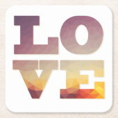 Lila/orange/gelbe Liebe Rechteckiger Pappuntersetzer (Vorderseite)