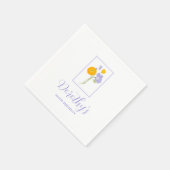 Lila-orange-gelbe Wildblumen 100. Geburtstag Serviette (Ecke)