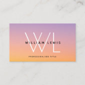 Lila Orange Gradient Social Media Icons Visitenkarte (Vorderseite)