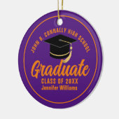 Lila Orange Graduate Custom 2024 Abschluss Keramik Ornament (Links)