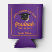 Lila Orange Graduate Custom Graduate Party Dosenkühler (Vorderseite)