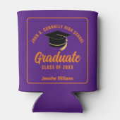 Lila Orange Graduate Custom Graduate Party Dosenkühler (Rückseite)