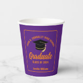 Lila Orange Graduate Custom Graduate Party Pappbecher (Vorderseite)