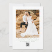 Lila Orange Green Floral QR Code Foto Hochzeit Einladung (Rückseite)