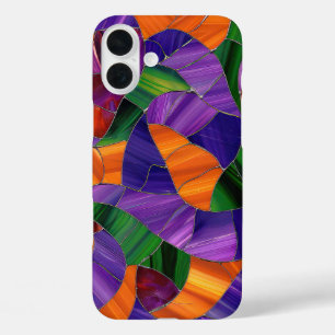 LILA ORANGE GREEN HALLOWEEN GLAS-BLICK iPhone 16 PLUS HÜLLE