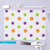 LILA ORANGE GREEN HALLOWEEN POLKA DOTS SEIDENPAPIER (Handwerk)