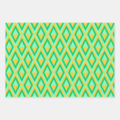 LILA ORANGE GREEN MARDI GRAS PATTERS GESCHENKPAPIER SET (Vorderseite)