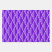 LILA ORANGE GREEN MARDI GRAS PATTERS GESCHENKPAPIER SET (Vorderseite)