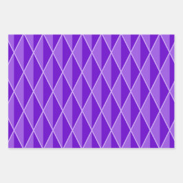 LILA ORANGE GREEN MARDI GRAS PATTERS GESCHENKPAPIER SET