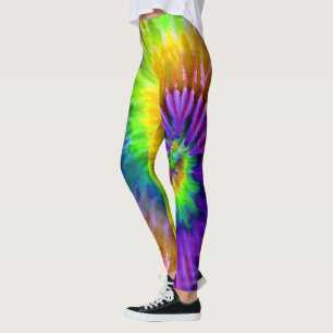 Lila Orange Green Psychedelic Sternexplosion Gefär Leggings