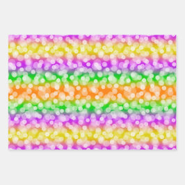 LILA ORANGE GREEN YELLOW HALLOWEEN PATTER GESCHENKPAPIER SET