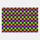 LILA ORANGE GREEN YELLOW HALLOWEEN PATTER GESCHENKPAPIER SET (Vorderseite)