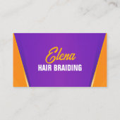 Lila, Orange Haar Braiding Salon Verbinden Sie mit Visitenkarte (Rückseite)