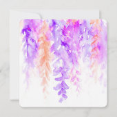 Lila orange Hochzeitsfeier mit Wasserfarbe Einladung (Rückseite)