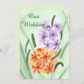 Lila Orange Hyacinth Blume Hochzeiten Einladungen (Vorne/Hinten)