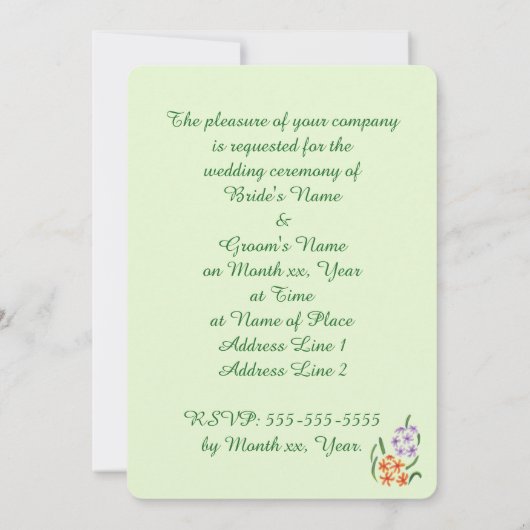 Lila Orange Hyacinth Blume Hochzeiten Einladungen (Rückseite)