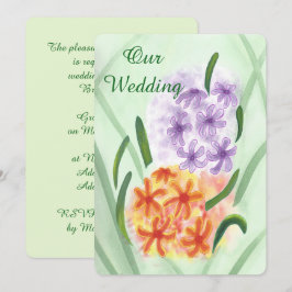 Lila Orange Hyacinth Blume Hochzeiten Einladungen