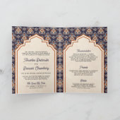 Lila Orange Ikat bei einer indischen Hochzeit Einladung (Innenseite)