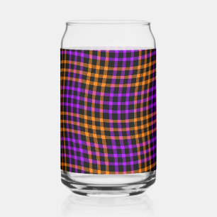 Lila Orange Karo Gingham Nahtloses Muster Dosenglas