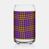 Lila Orange Karo Gingham Nahtloses Muster Dosenglas (Rückseite)