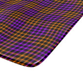 Lila Orange Karo Gingham Nahtloses Muster Schneidebrett (Ecke)