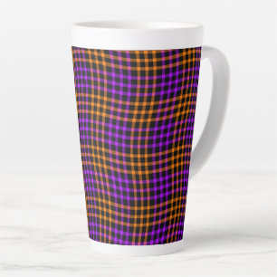 Lila Orange Karo Kariert Nahtloses Muster Latte Mu Milchtasse