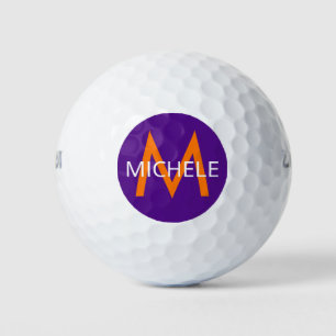 Lila Orange kreieren Sie Ihr eigenes Mit Monogramm Golfball