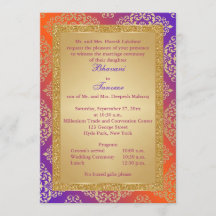 Lila, orange, laden Gold-IMITAT Glitzer-Hochzeit