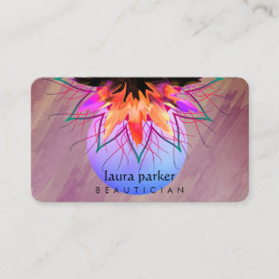 Lila Orange Lotus Blume Massage Yoga Lehrer Visitenkarte