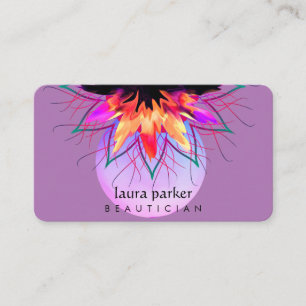 Lila Orange Lotus Blume Massage Yoga Lehrer Visitenkarte