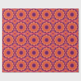 Lila Orange Mandala Geschenkpapier