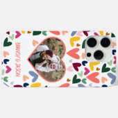 Lila Orange Mint Green Pink Blue Hearts Art Case-Mate iPhone Hülle (Rückseite (Horizontal))