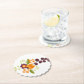 Lila Orange Modern Floral Untersetzer (Vor Ort)