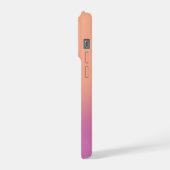 Lila Orange Ombre Personalisiert Initialmonogramm iPhone Hülle (Linke Seite)