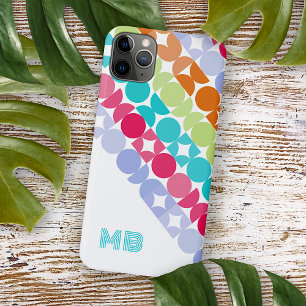 Lila Orange Pink Aqua Kreismuster im Stil der Mitt iPhone 16 Pro Max Hülle